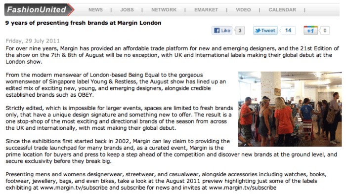 Margin London + FashionUnited